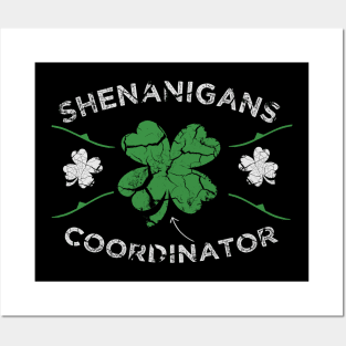 Funny Shenanigans Coordinator Green Lucky Leaf Posters and Art